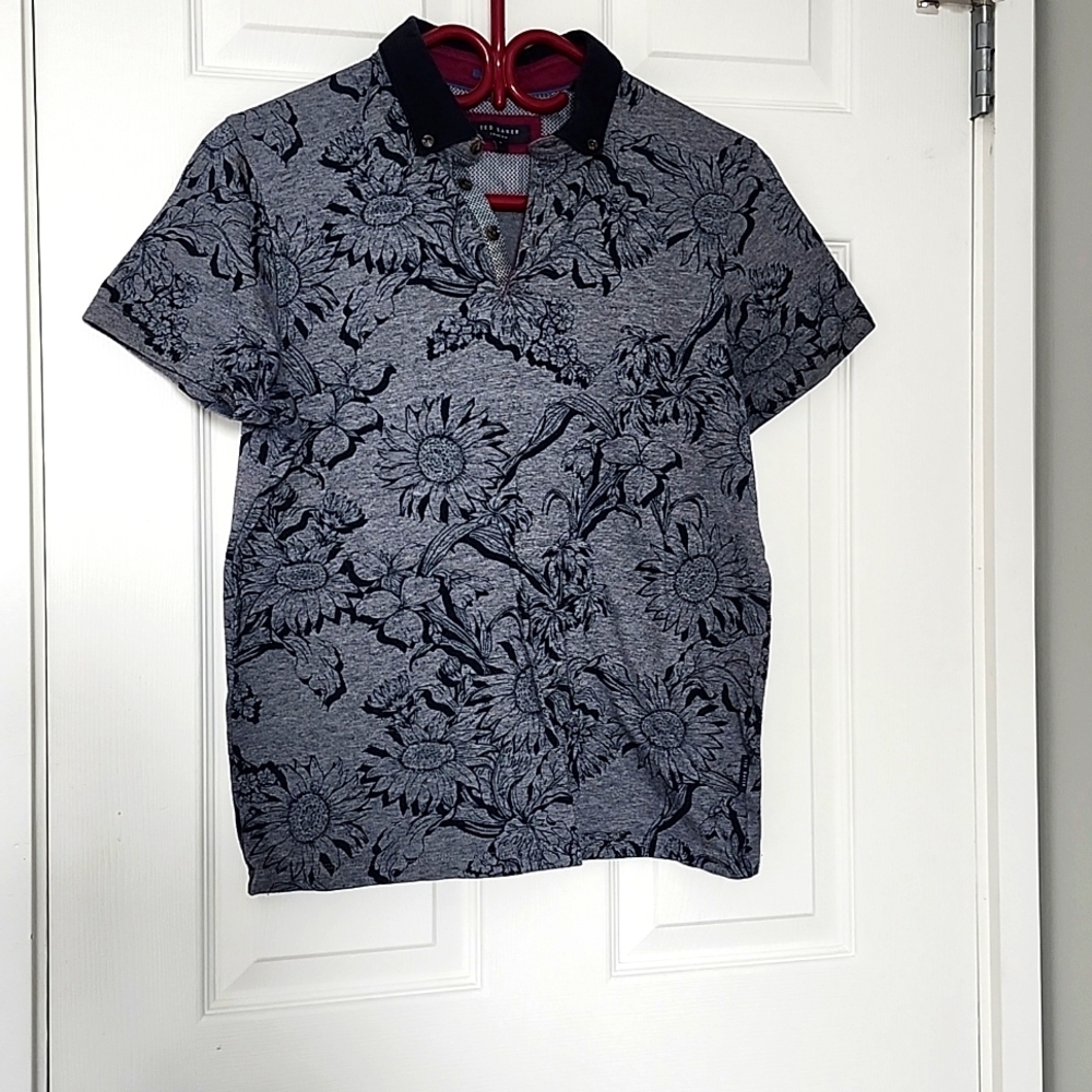 Men's Ted Baker polo shirt, sunflower print